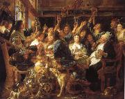 Jacob Jordaens Feast of the bean King oil painting on canvas